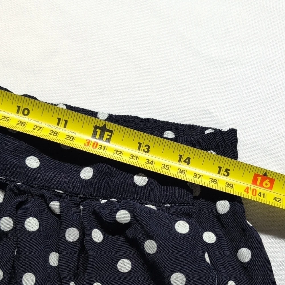 Blue and White Pleated A-Line Skirt for Work